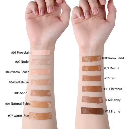 Liquid Foundation Cream for Face Concealer Oil Control Waterproof High Coverage Makeup Long-Lasting Natural Facial Cosmetics