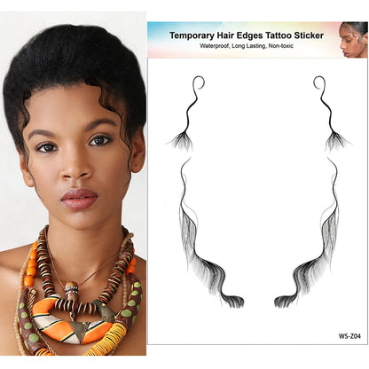 1PC Hair Tattoo Stickers Creating the Seriously Real Baby Hairs Temporary Hairline Sticker Curly Template Hair Edge Tattoo Stick