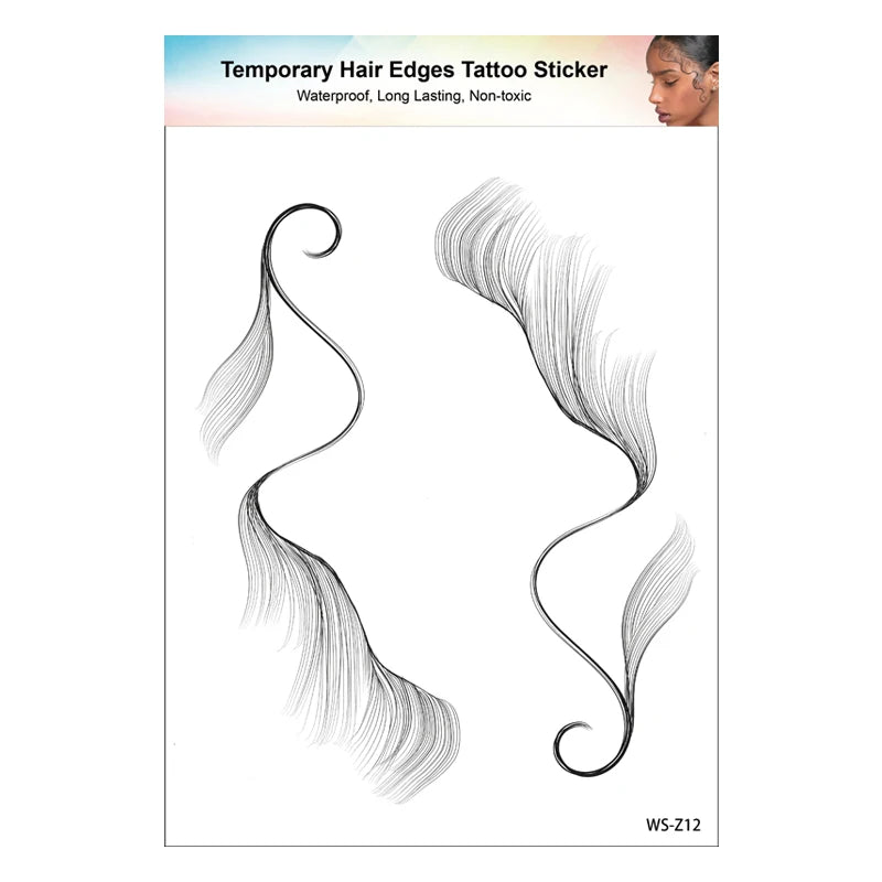 1PC Hair Tattoo Stickers Creating the Seriously Real Baby Hairs Temporary Hairline Sticker Curly Template Hair Edge Tattoo Stick