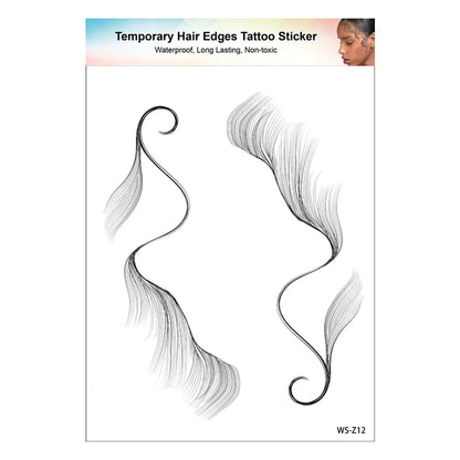 1PC Hair Tattoo Stickers Creating the Seriously Real Baby Hairs Temporary Hairline Sticker Curly Template Hair Edge Tattoo Stick