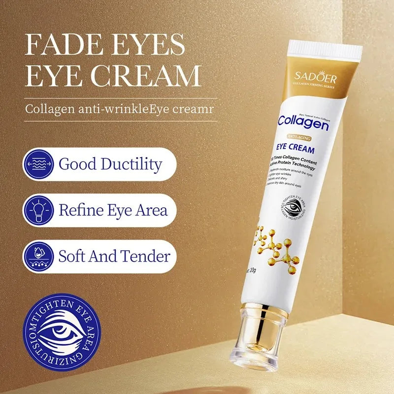 SADOER Collagen Eye Cream anti Dark Circles Eye Bags Remover Firming Moisturizing Skincare Eyes Cream Skin Care for Eyes