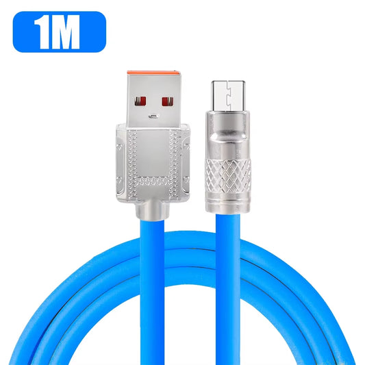 120W 6A Super Fast Charge Type C Liquid Silicone Cable Quick Charge 2M USB Cable Usb C Charger Cable for Huawei Samsung Xiaomi
