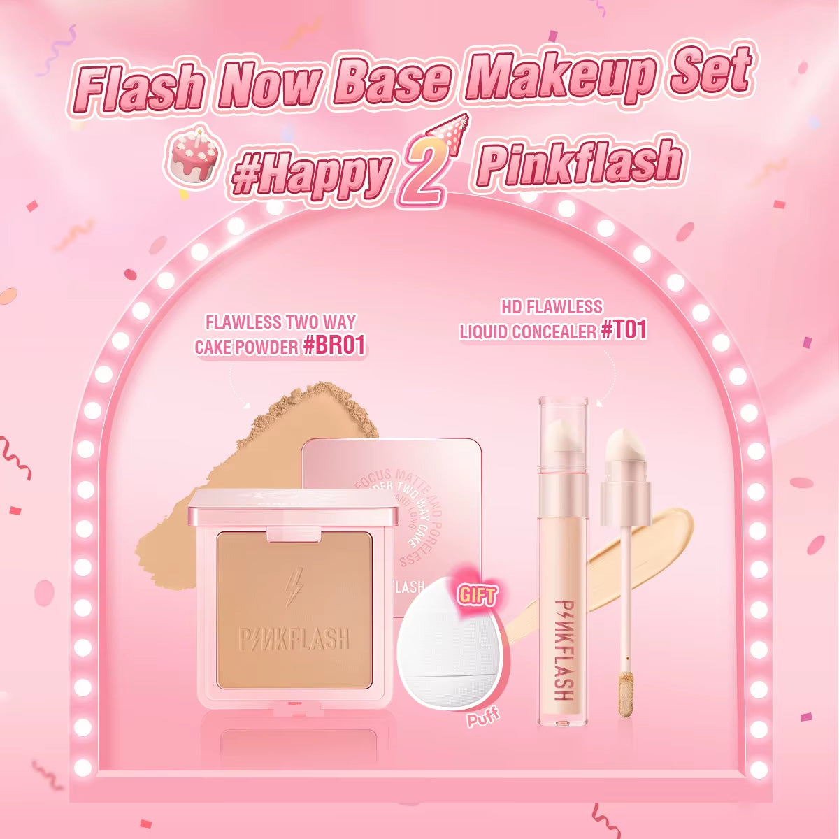 2 Anniversary Full Makeup Sets Waterproof Liquid Lipstick Face Concealer Eyeshadow Palette Mascara Eyebrow Cosmetics
