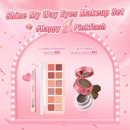 2 Anniversary Full Makeup Sets Waterproof Liquid Lipstick Face Concealer Eyeshadow Palette Mascara Eyebrow Cosmetics