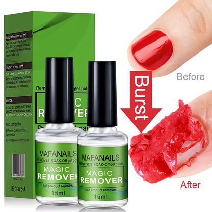 15Ml/Bottle Nail Gel Remover Polish Soak-Off 3 Minutes Quickly & Easily Removes Gel Polish 0.5Fl.Oz Professional Non-Irritating