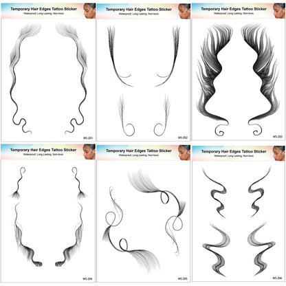 1PC Hair Tattoo Stickers Creating the Seriously Real Baby Hairs Temporary Hairline Sticker Curly Template Hair Edge Tattoo Stick
