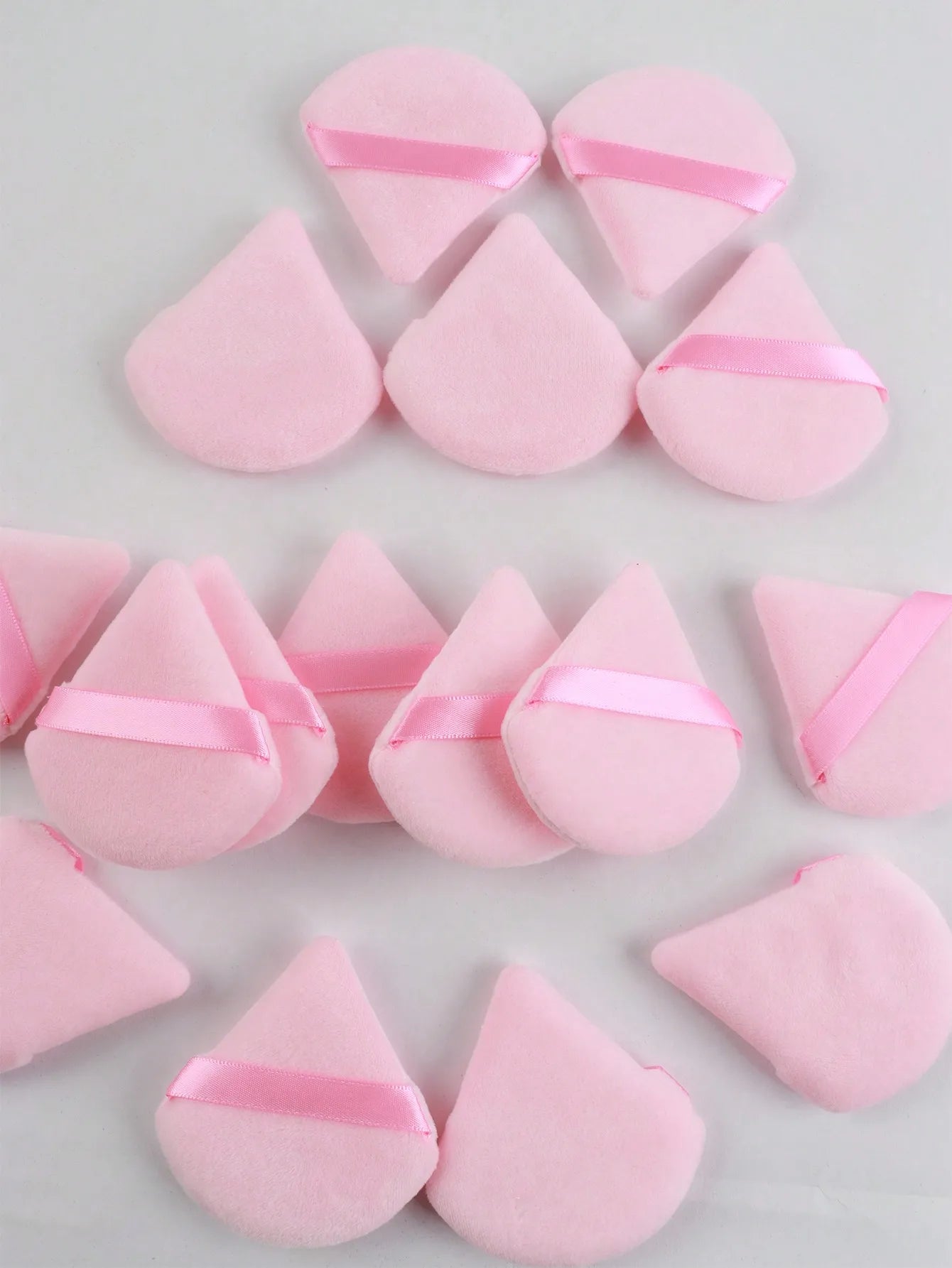 50Pcs/20Pcs/10Pcs/6Pcs Triangle Flocked Cosmetic Makeup Sponges, Soft & Fluffy, Suitable for Face & Body Powder Puffs