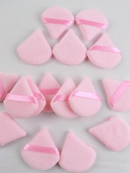 50Pcs/20Pcs/10Pcs/6Pcs Triangle Flocked Cosmetic Makeup Sponges, Soft & Fluffy, Suitable for Face & Body Powder Puffs