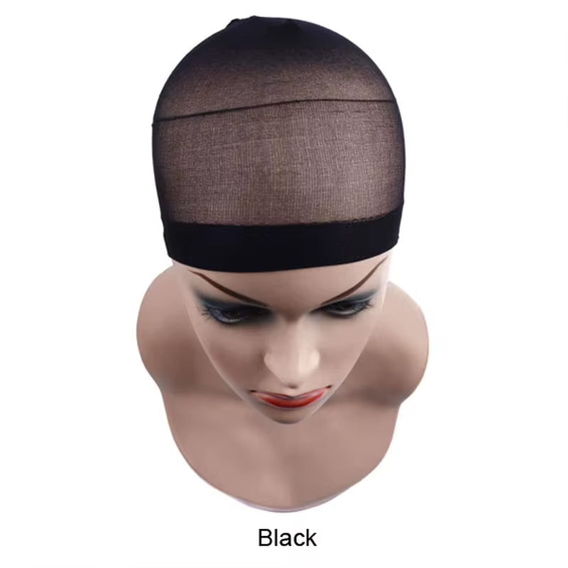 2 Pcs/ Pack Wig Caps Hair Nets Weave Hairnets Wig Nets Stretch Mesh Caps Stocking Caps for Making Wigs Free Size
