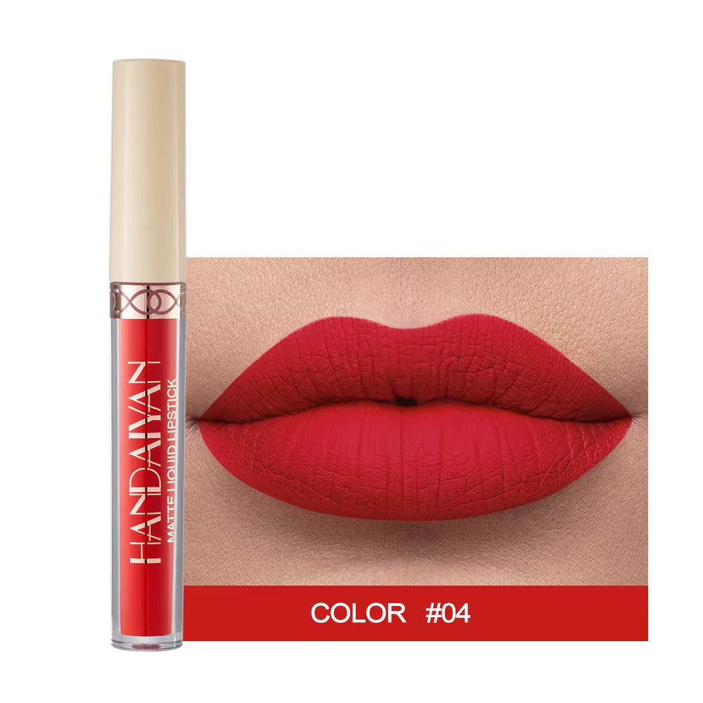 Matte Velvet 12-Color Lip Gloss Liquid Lipstick - Long-Lasting, Waterproof Lip Tint