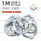 20/50/100Pcs 1M Type C to Type C Usb-C Cable 2A Quick Charging PD Cables for Galaxy S20 S21 Note 10 Xiaomi Huawei IP12~14 Series