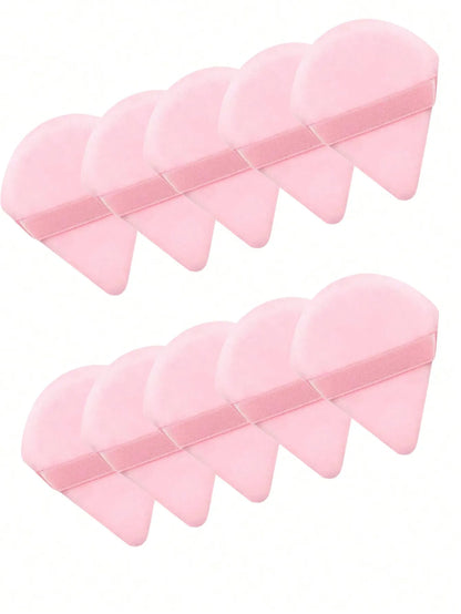 50Pcs/20Pcs/10Pcs/6Pcs Triangle Flocked Cosmetic Makeup Sponges, Soft & Fluffy, Suitable for Face & Body Powder Puffs