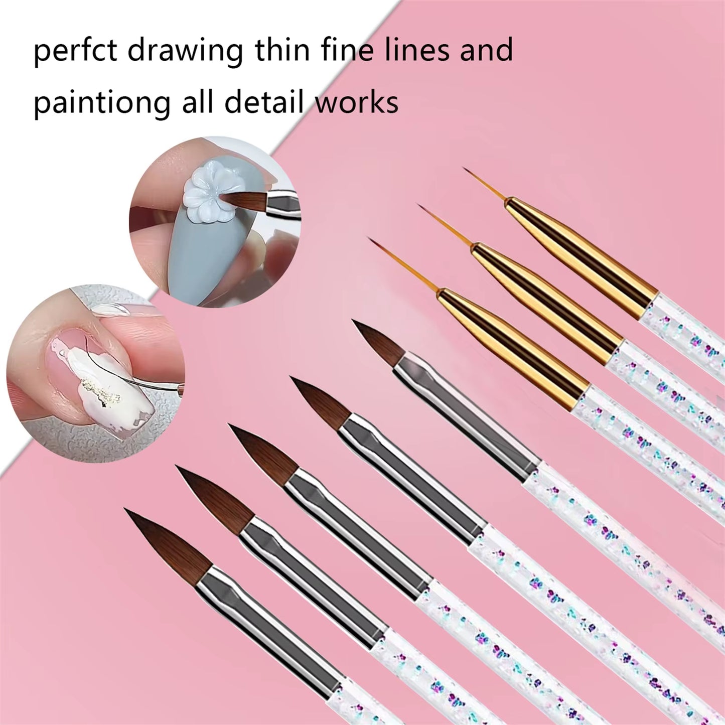 31Pcs Nail Brush Pen Set Wirh Storage Box Nail Art Liner Brush UV Gel Painting Acrylic Nail Tool Nail Art Beauty Tool Manicure