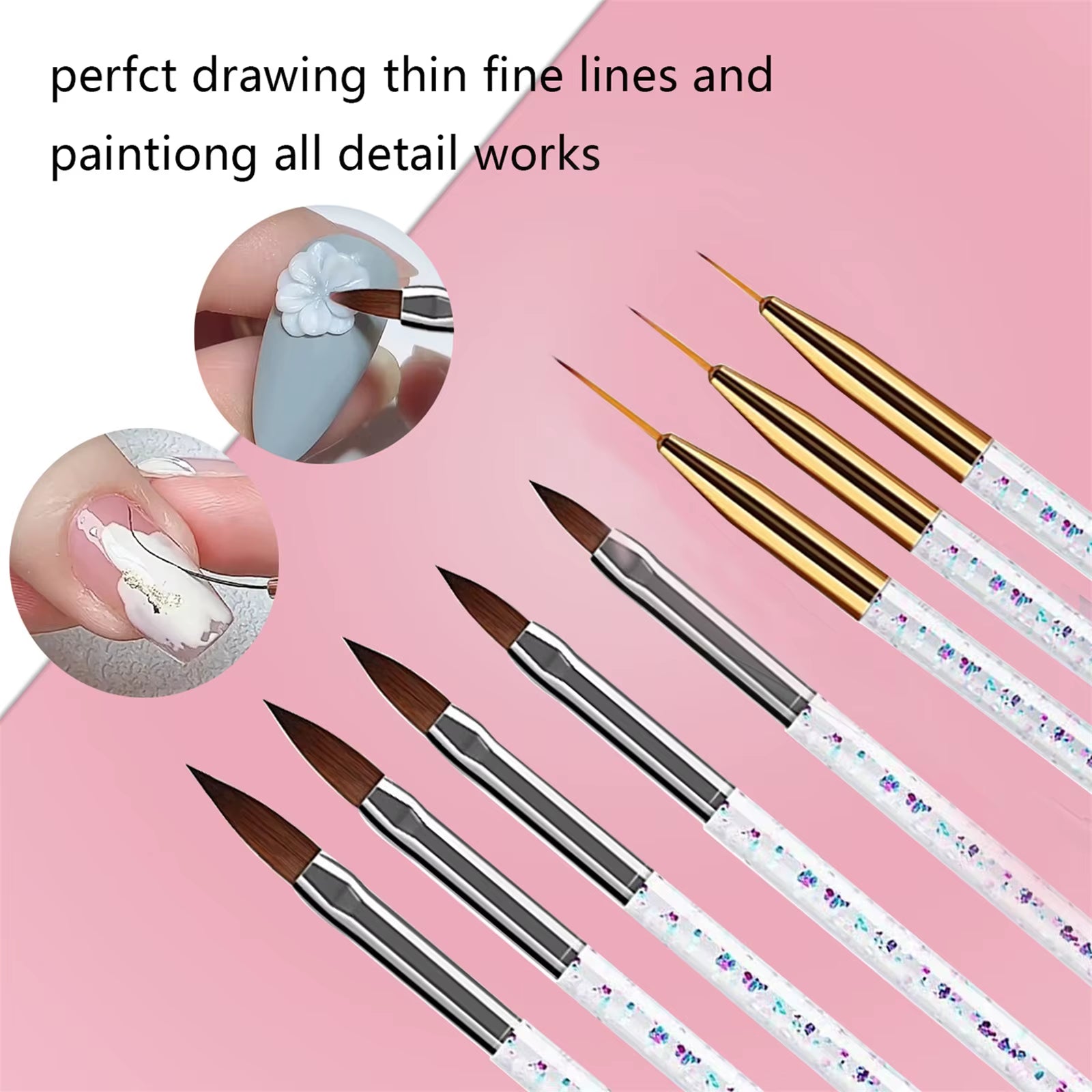 31Pcs Nail Brush Pen Set Wirh Storage Box Nail Art Liner Brush UV Gel Painting Acrylic Nail Tool Nail Art Beauty Tool Manicure