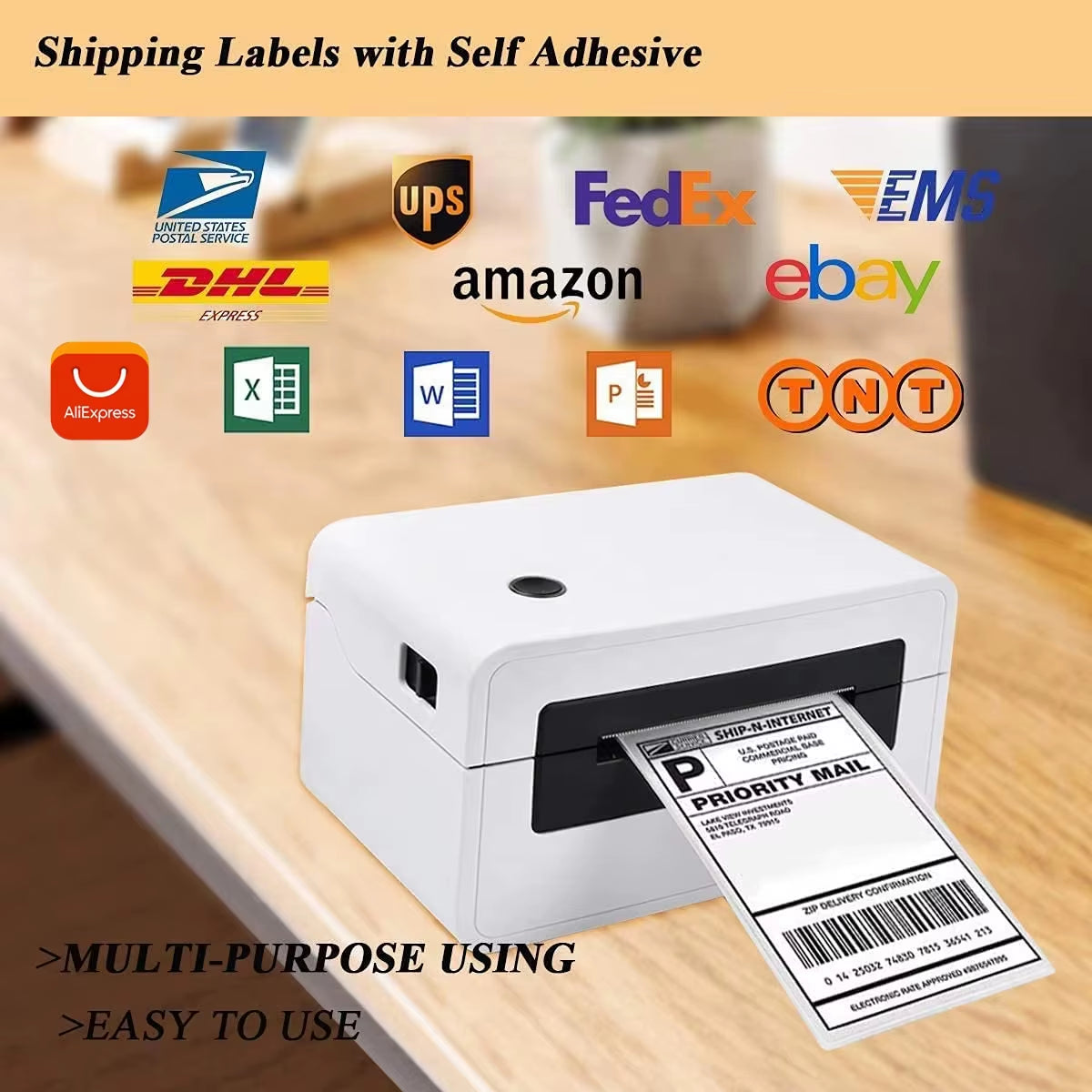4X6 Inch 500Sheets Thermal Shipping Self-Adhesive Label Printer Shipping Labels Oil-Proof Labels All-Purpose Sticker Label Paper