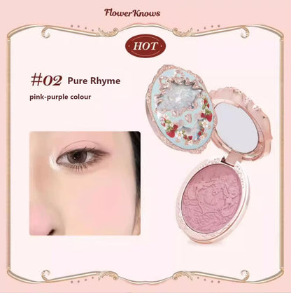 Strawberry Rococo Series Embossed Blush 5G Blush Powder Berry Mary Blusher Palette Makeup Profesional